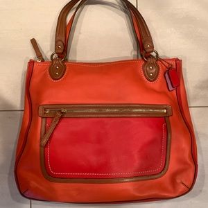 Coach Purse Medium Coral and Orange
